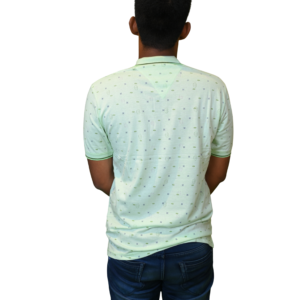 Men T-shirts with cotton fabric Light green print