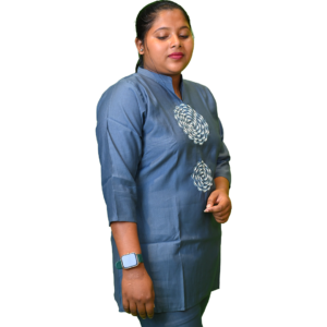 Women’s Linen Cotton Comfort Fit Co-ord Set with Front Stitch Work