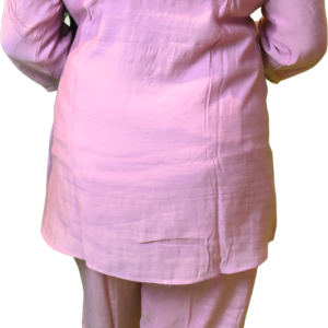 Women’s Peach Tussar Comfort Fit Co-ord Set with Special Front Stitch Work