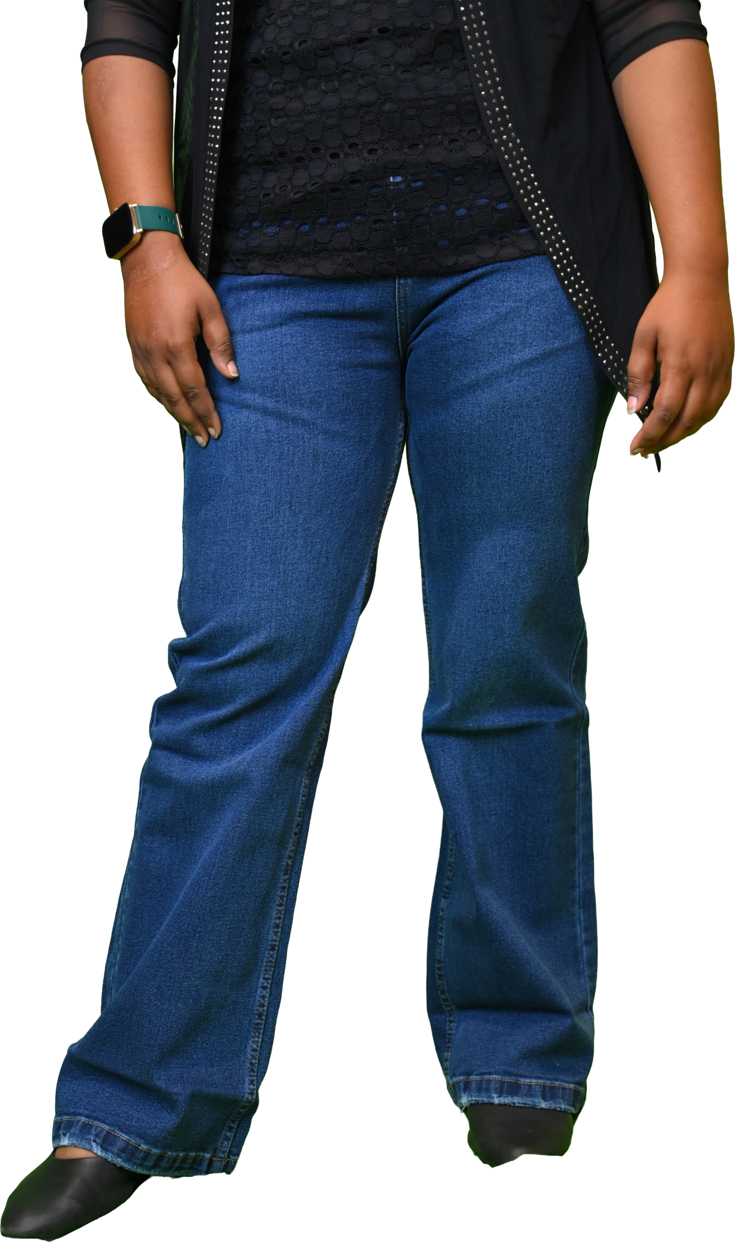 Women's Light Blue Shade Denim Semi-Parallel Jeans - Image 4