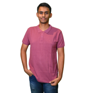 Men’s Net Cotton Polo T-Shirt – Peach Colour