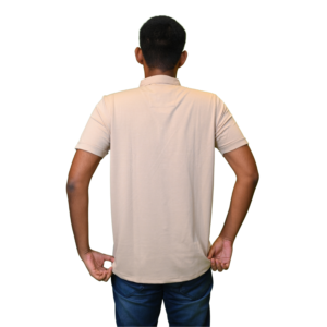 Men T-Shirts with Cotton Fabric Cream Color Shirts Pattern and Chinses Collar