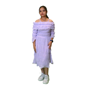 Women’s Light Purple Cold Shoulder One-Piece Dress