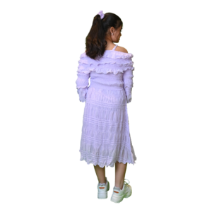 Women’s Light Purple Cold Shoulder One-Piece Dress