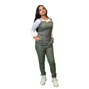 Women’s Western Stylish Jumpsuit – Pista Green & White