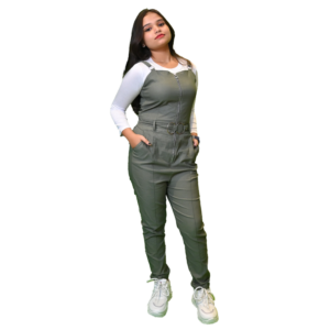 Women’s Western Stylish Jumpsuit – Pista Green & White