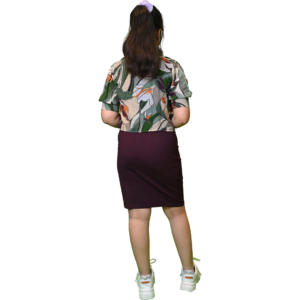 Women’s Chocolate Printed Sleeveless Lycra Shrug
