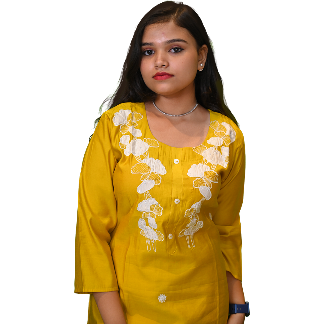 Women's Mustard Yellow 3-Piece Salwar Suit Set - Image 2