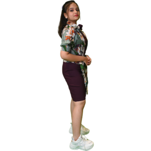 Women’s Chocolate Printed Sleeveless Lycra Shrug
