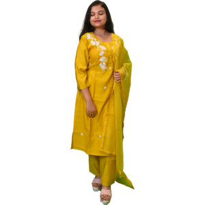 Women’s Mustard Yellow 3-Piece Salwar Suit Set