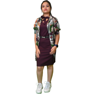 Women’s Chocolate Printed Sleeveless Lycra Shrug