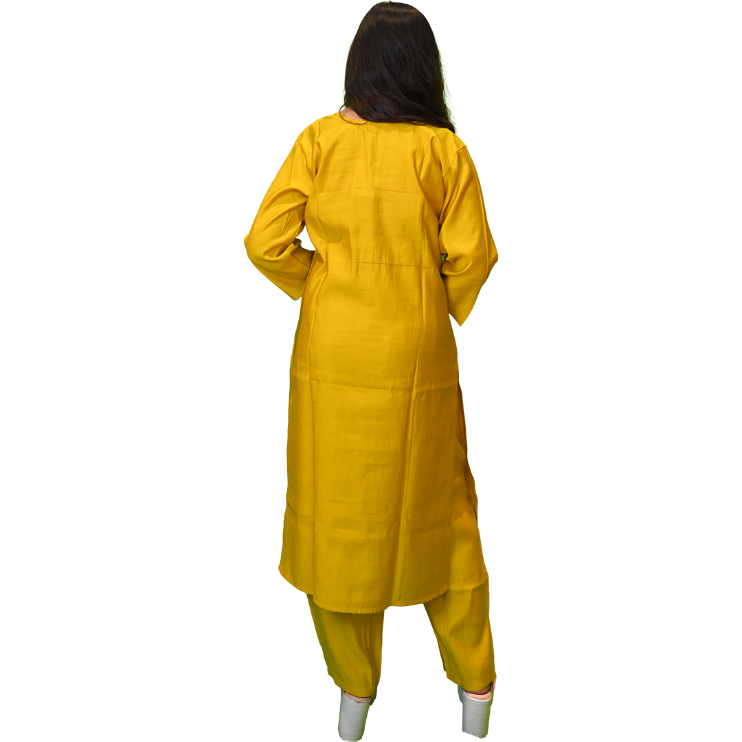 Women's Mustard Yellow 3-Piece Salwar Suit Set - Image 5