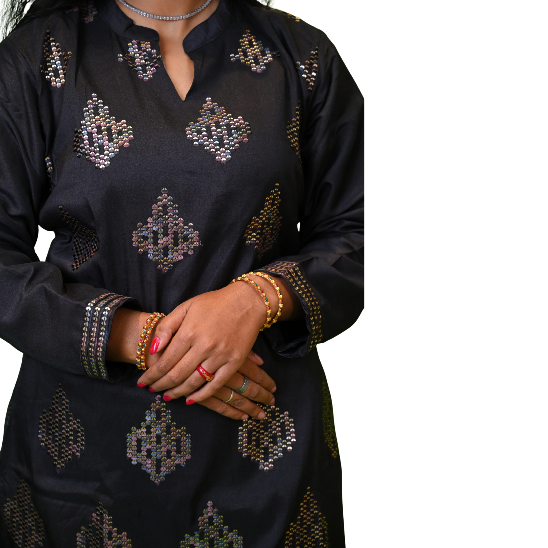 Black Co-Ord Set With Sequence Work - Image 4