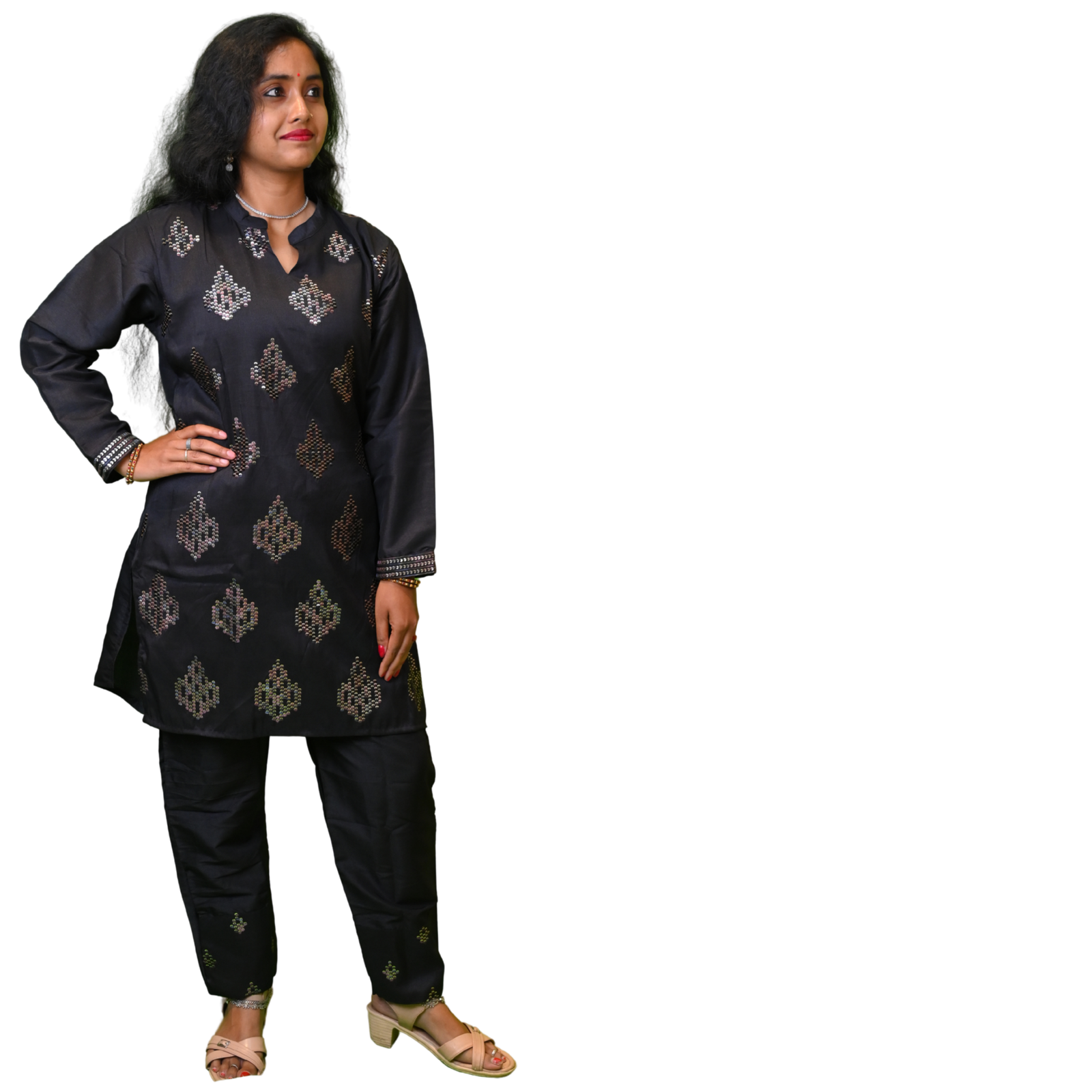 Black Co-Ord Set With Sequence Work - Image 5