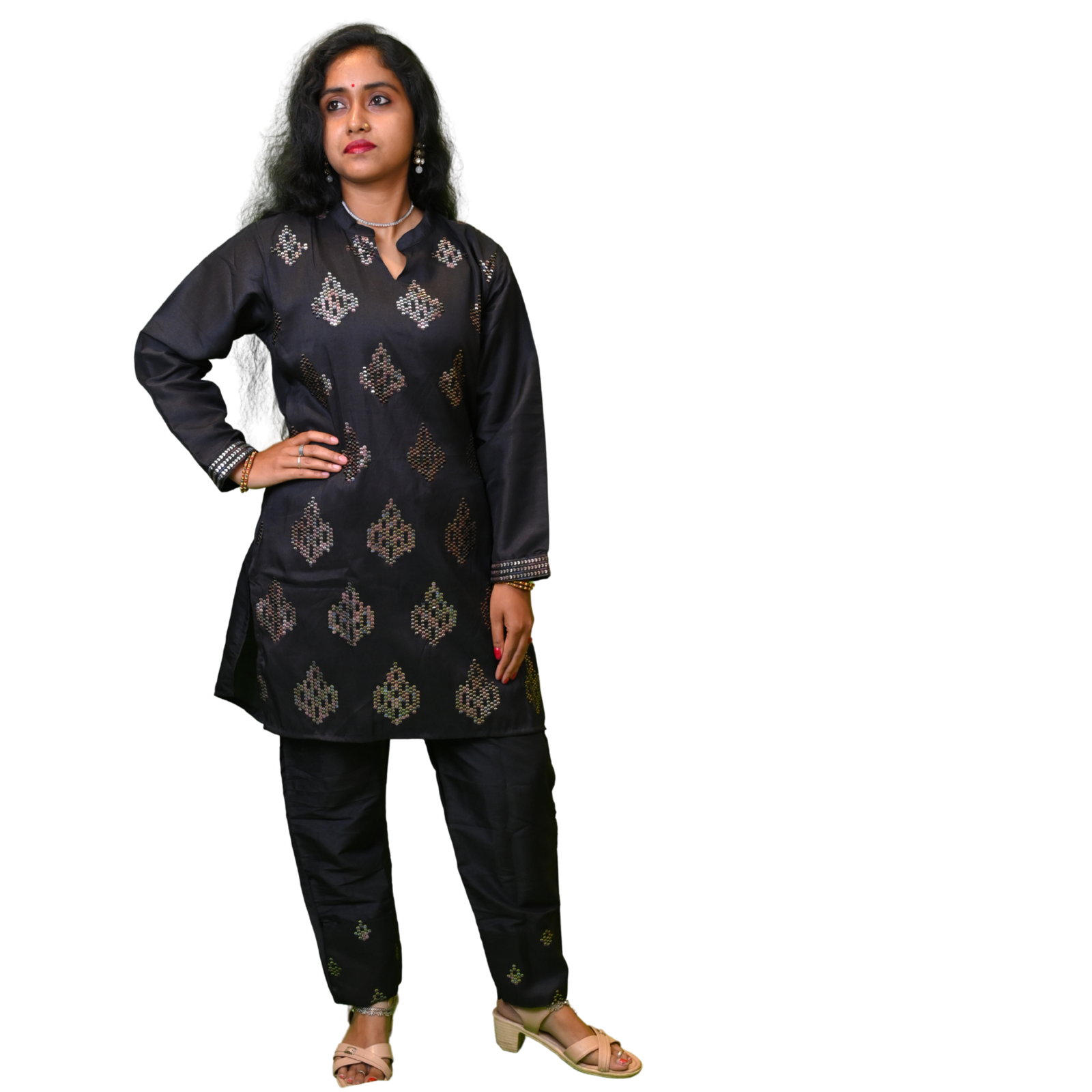 Black Co-Ord Set With Sequence Work - Image 6
