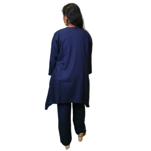 Women’s Cotton Linen Fish Cut Co-Ord Set with Hand Stitch Work