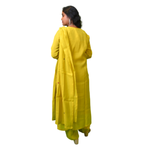 Women’s Indian Ethnic 3-Piece Tussar Embroidered Salwar Suit Set