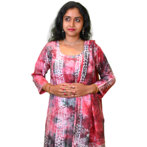 Women’s Cotton Linen Printed 3-Piece Indian Ethnic Wear Set – Pink & Blue