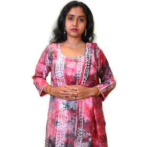 Women’s Cotton Linen Printed 3-Piece Indian Ethnic Wear Set – Pink & Blue