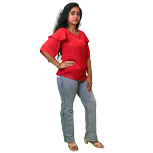 Women’s Western Stylish Red Lycra Top