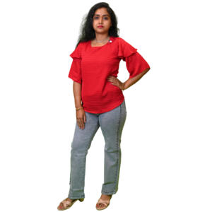 Women’s Western Stylish Red Lycra Top
