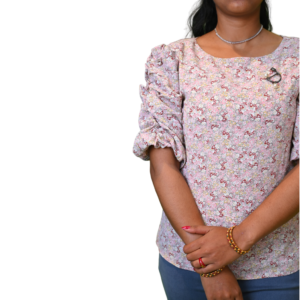 Women’s Fashionable Printed Lycra Silk Top