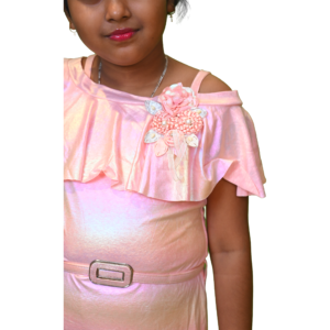 Girls Elegant Party Wear Silk Satin Frock