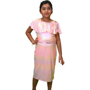 Girls Elegant Party Wear Silk Satin Frock