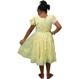 Girls Fancy Cotton Casual Frock with Full Body Chikankari Work